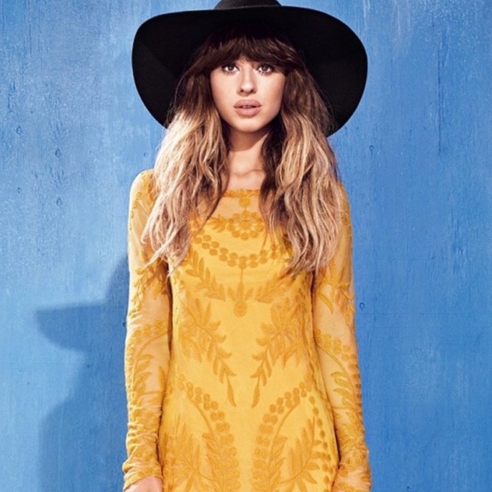 Yellow Embroidered H&M Party Dress
